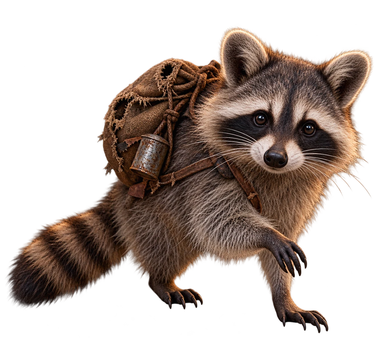 A mischievous Kingdom raccoon peeking into an official notice